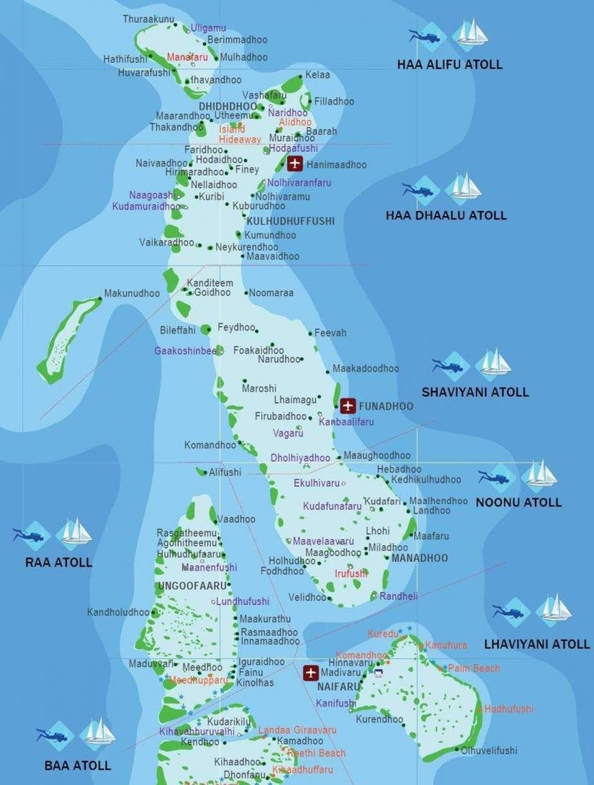 mapa kani maldivima 