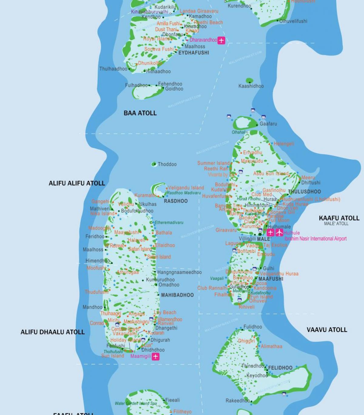 mapa w maldivima