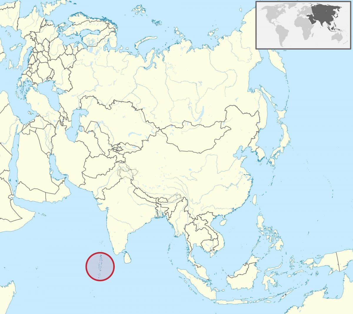 mapa na maldivima mapu aziji