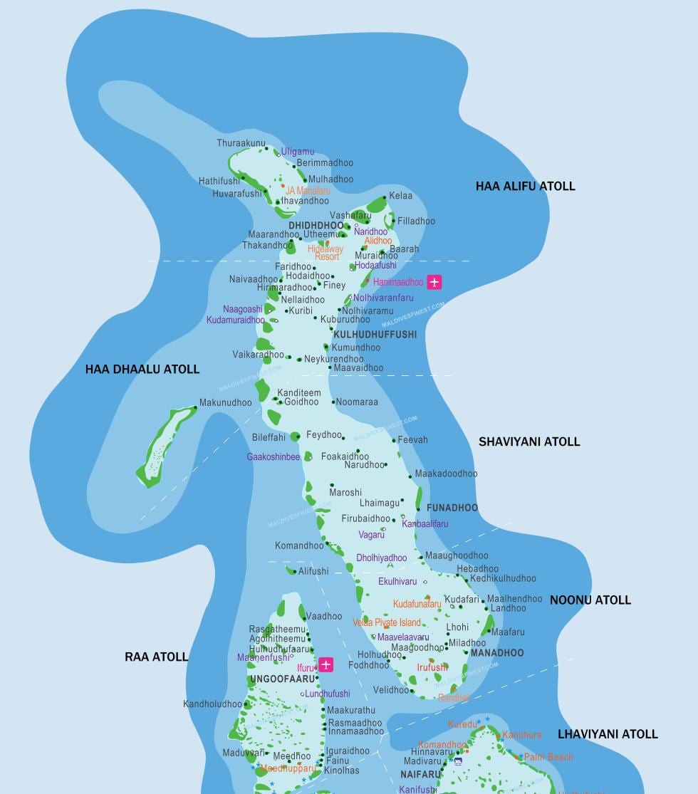 maldivima odmarališta lokaciju mapu