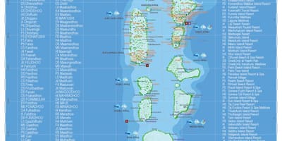 Maldivima geografska mapu