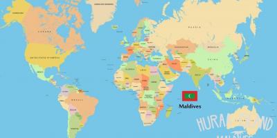 Mapa na maldivima u svijetu mapu