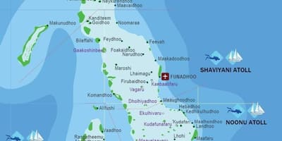 Mapa na maldivima plažu