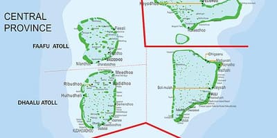 Mapa na maldivima trajekt