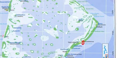Mapa na sjever muškarac atolu maldivima